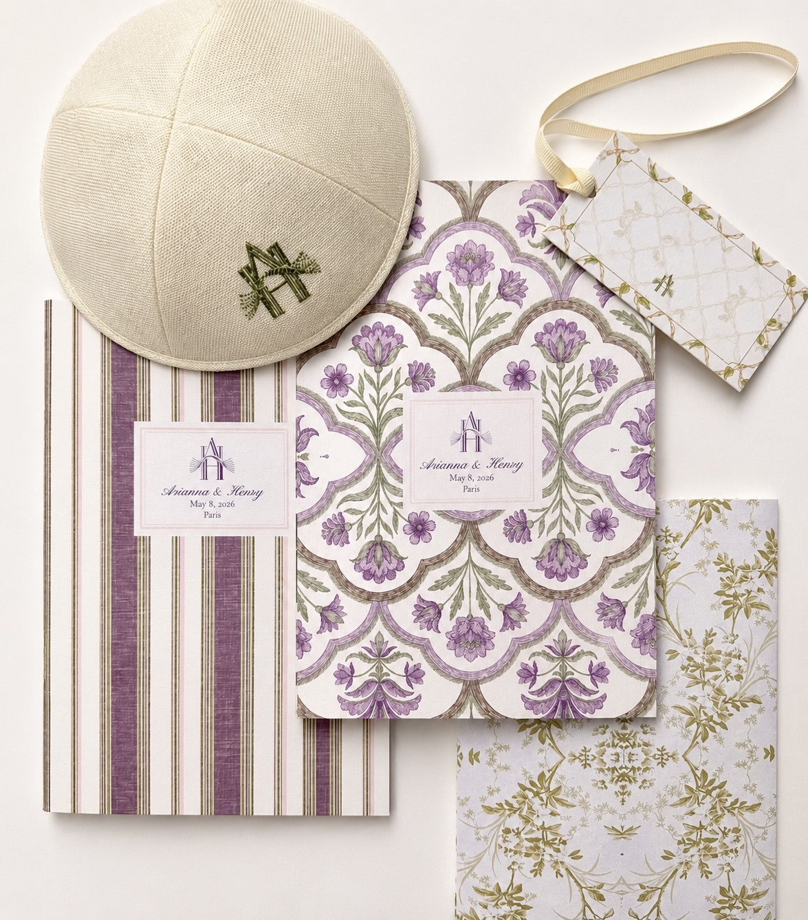 Bar Mitsvah — papeterie florale violette