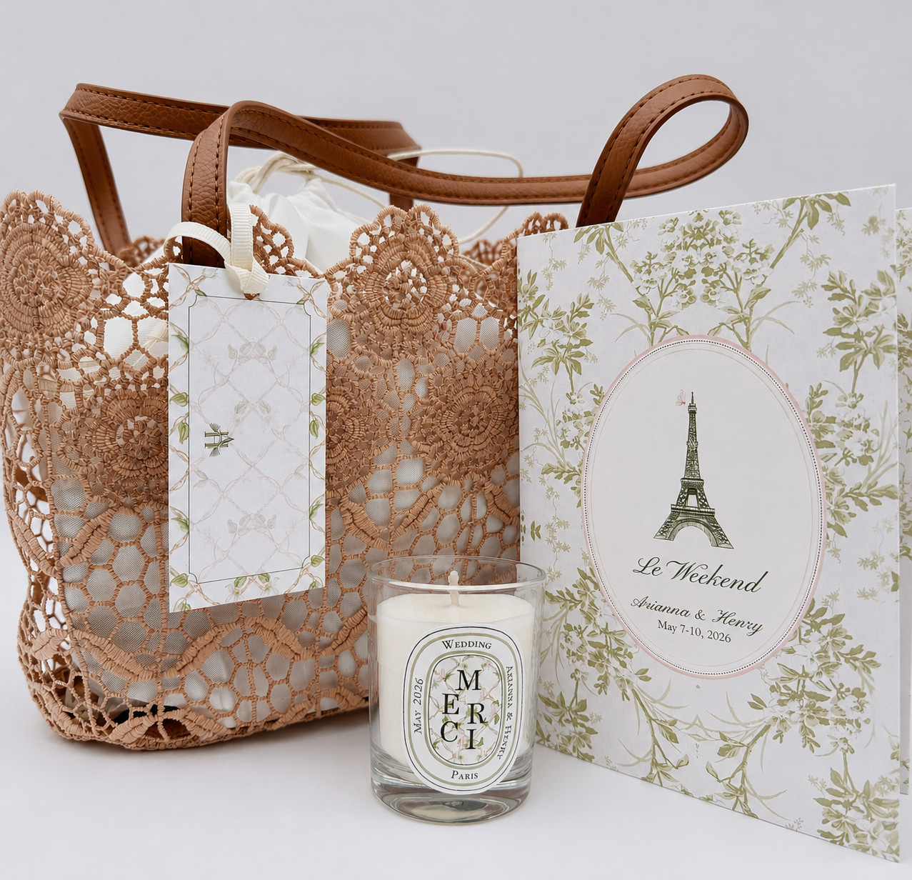 Mariage — sac et bougie personnalisée